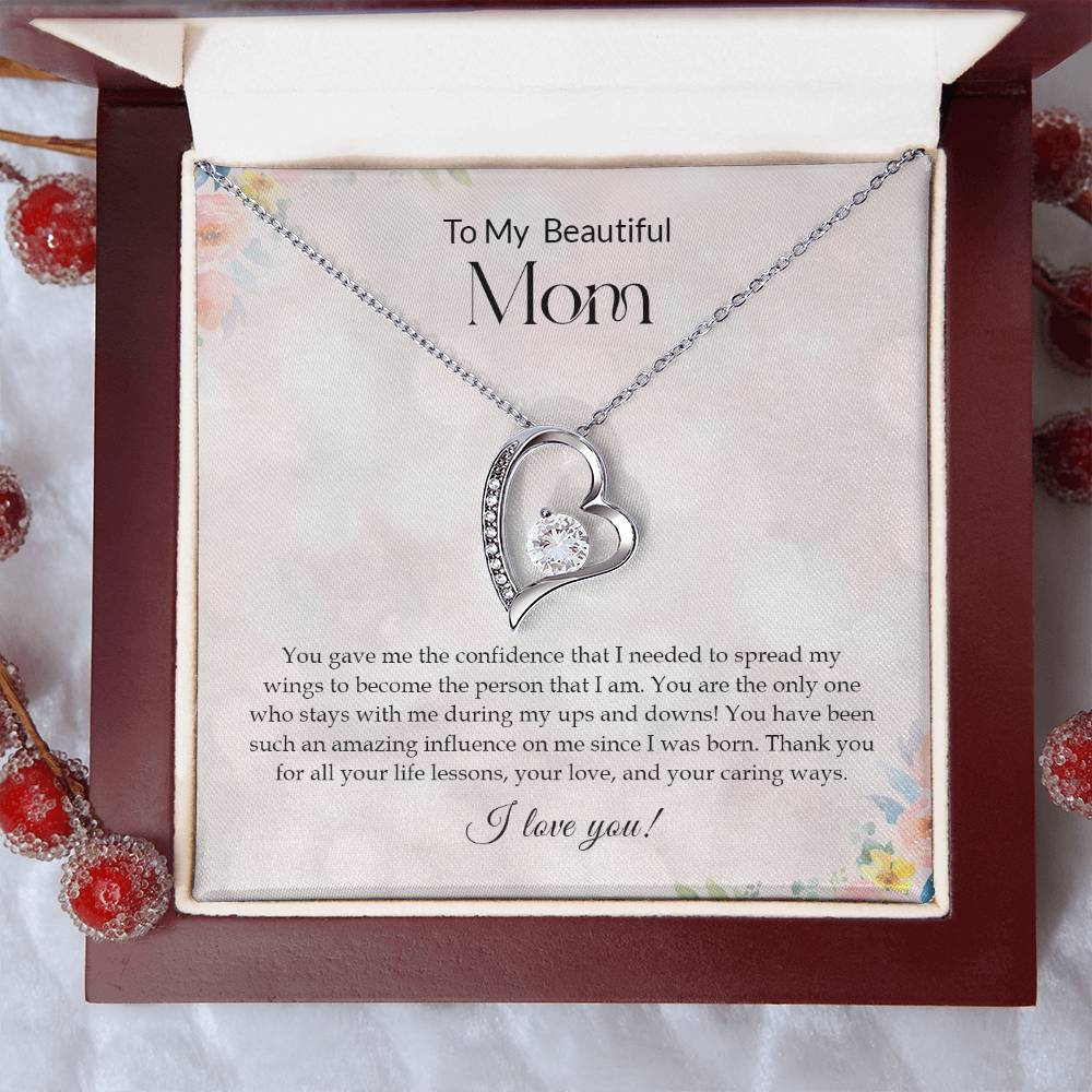 To My Beautiful Mom | I Love You - Forever Love Necklace