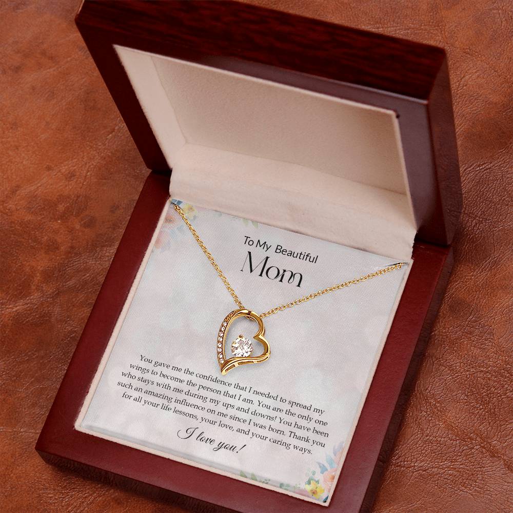 To My Beautiful Mom | I Love You - Forever Love Necklace