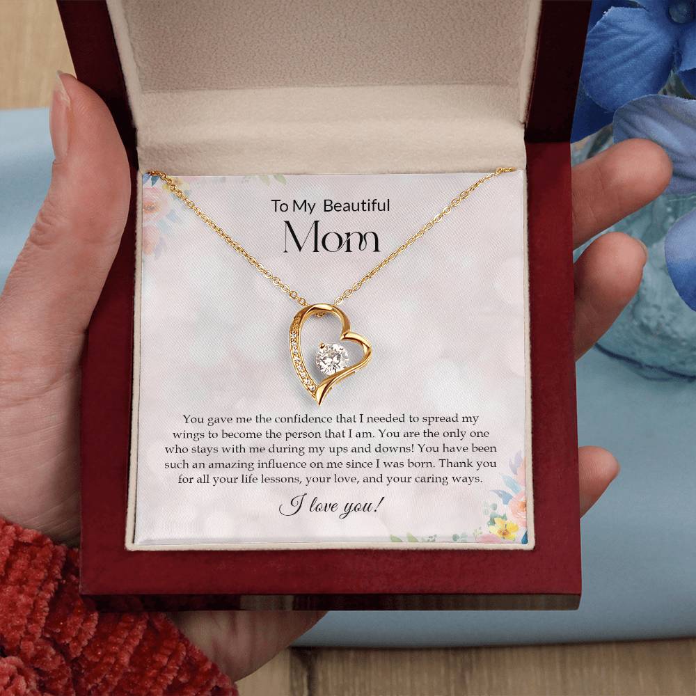 To My Beautiful Mom | I Love You - Forever Love Necklace