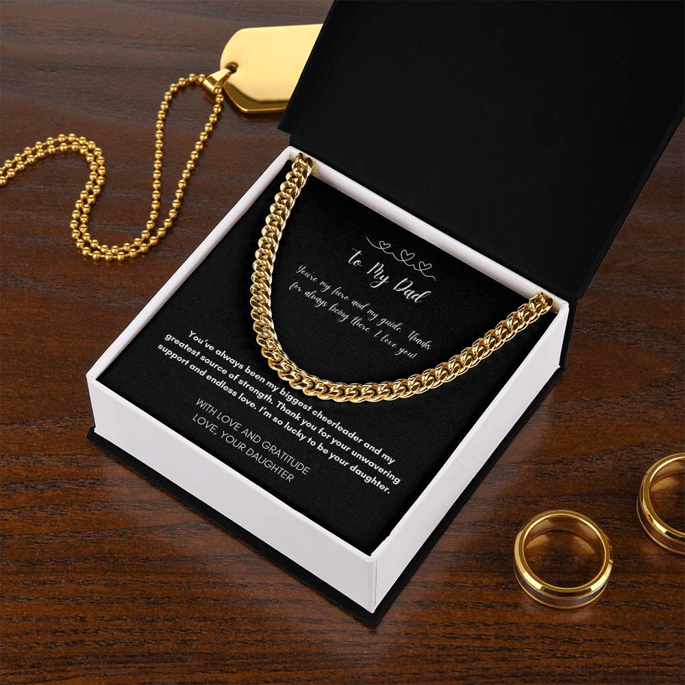 To my Dad |From Daughter| I love You & Gratitude- Cuban Link Chain-Perfect Gift