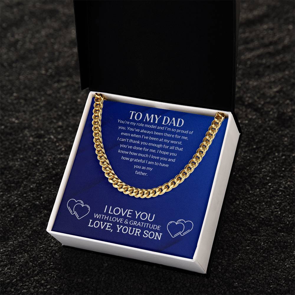 To My Dad | I Love You - Cuban Link Chain