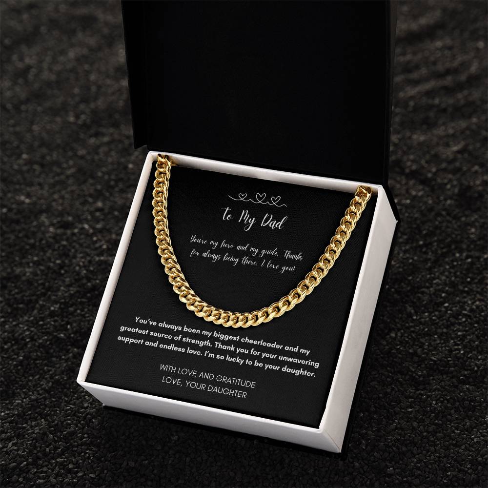 To my Dad |From Daughter| I love You & Gratitude- Cuban Link Chain-Perfect Gift