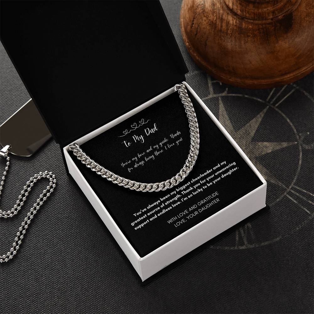 To my Dad |From Daughter| I love You & Gratitude- Cuban Link Chain-Perfect Gift