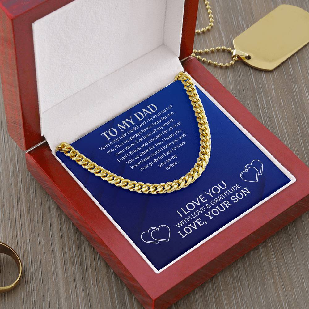 To My Dad | I Love You - Cuban Link Chain