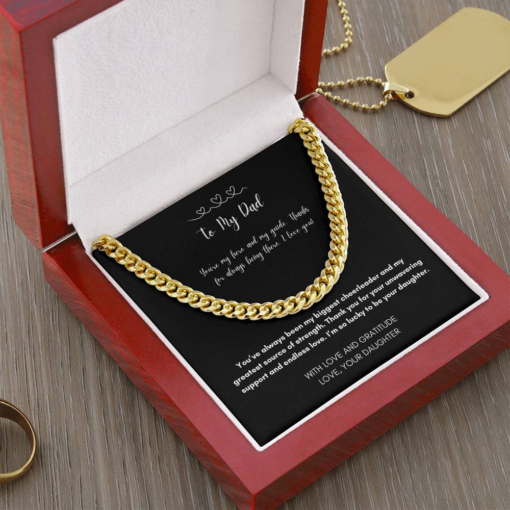 To my Dad |From Daughter| I love You & Gratitude- Cuban Link Chain-Perfect Gift