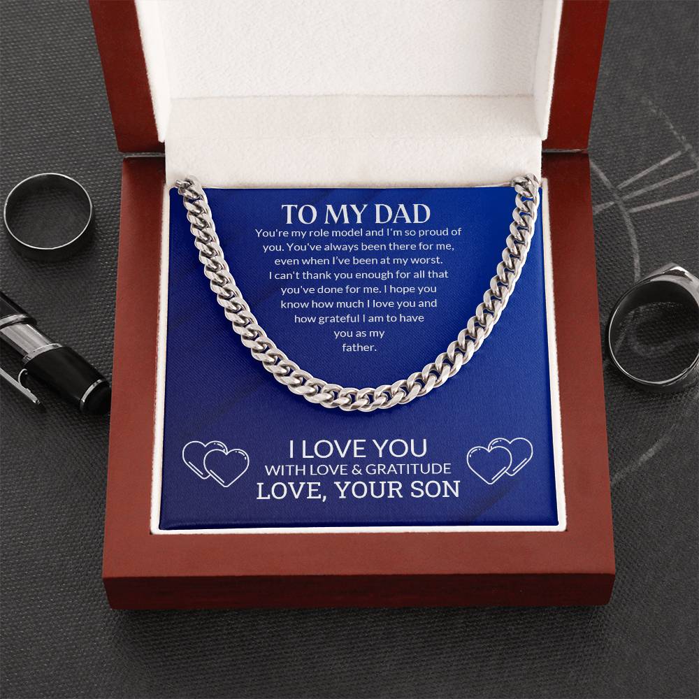 To My Dad | I Love You - Cuban Link Chain