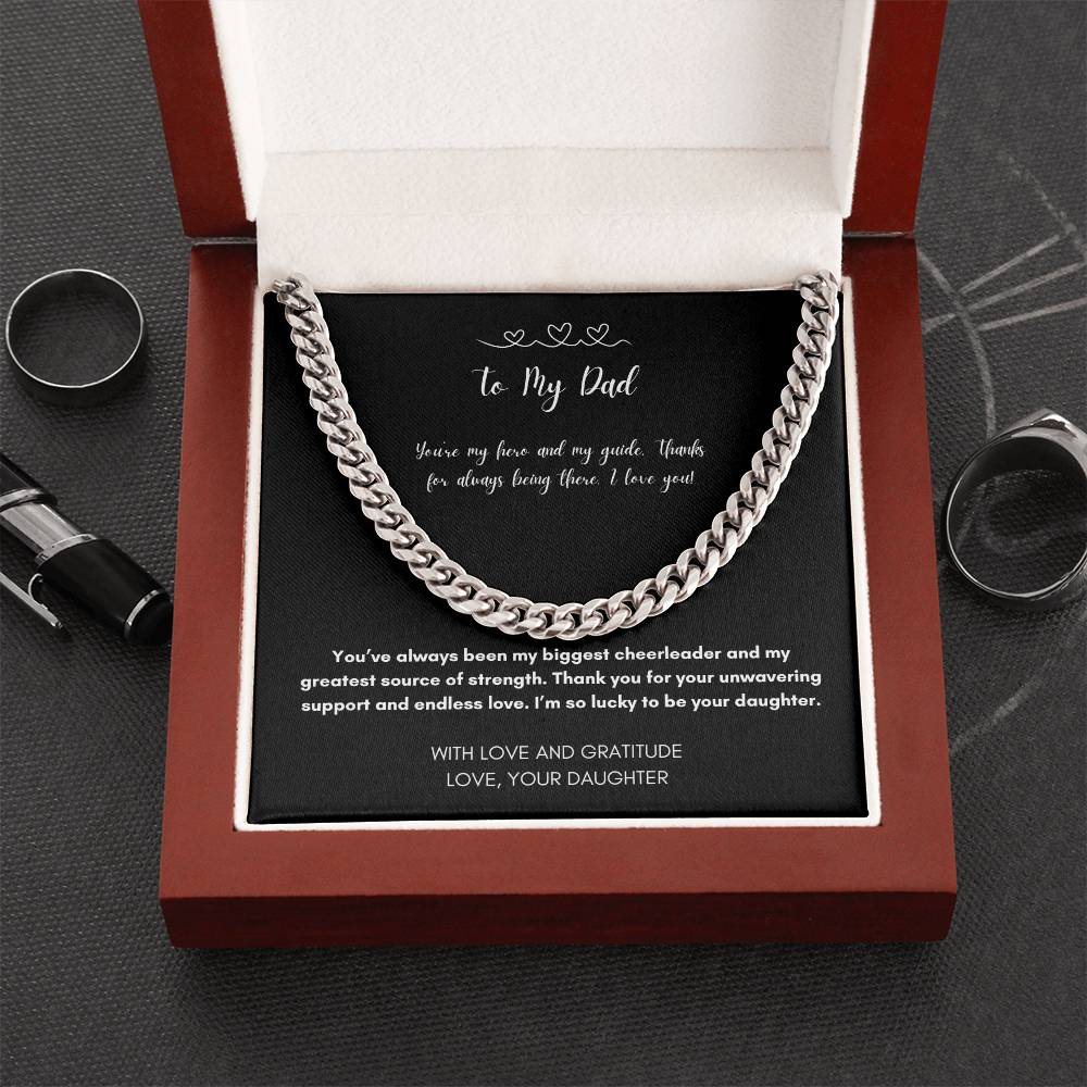 To my Dad |From Daughter| I love You & Gratitude- Cuban Link Chain-Perfect Gift