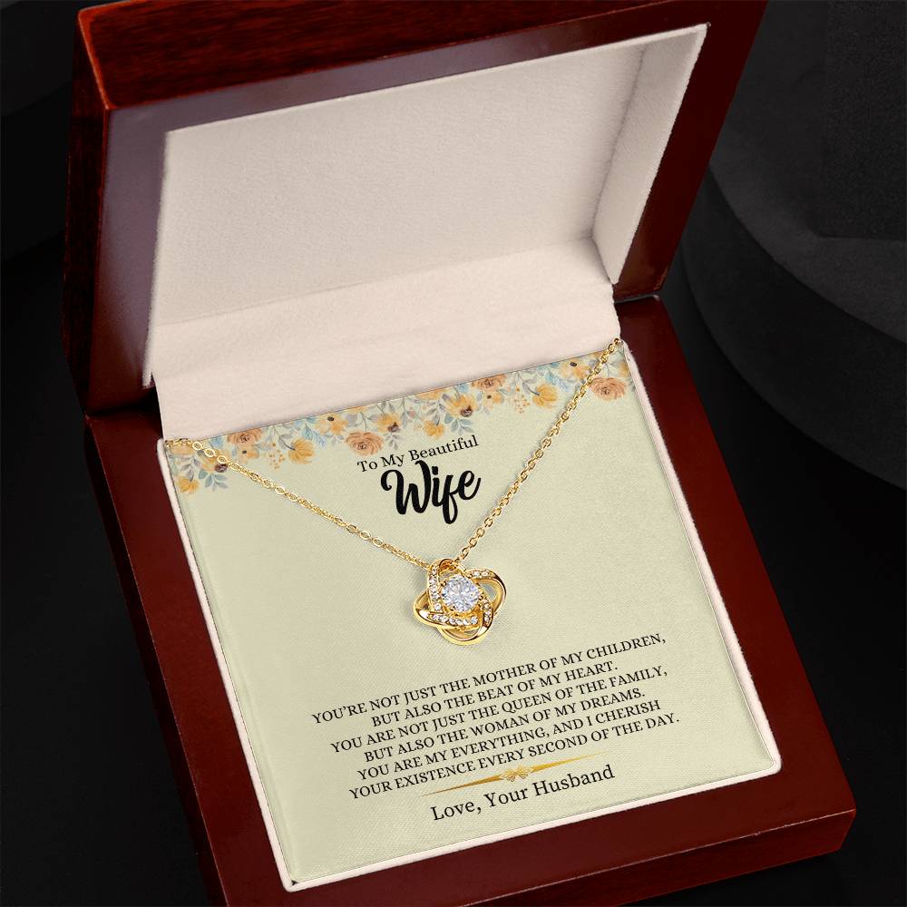 To My Beautiful Wife | You Are My Everything - Love Knot Necklace