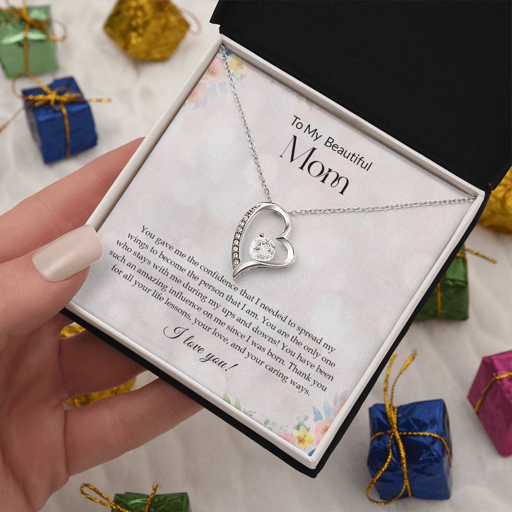 To My Beautiful Mom | I Love You - Forever Love Necklace