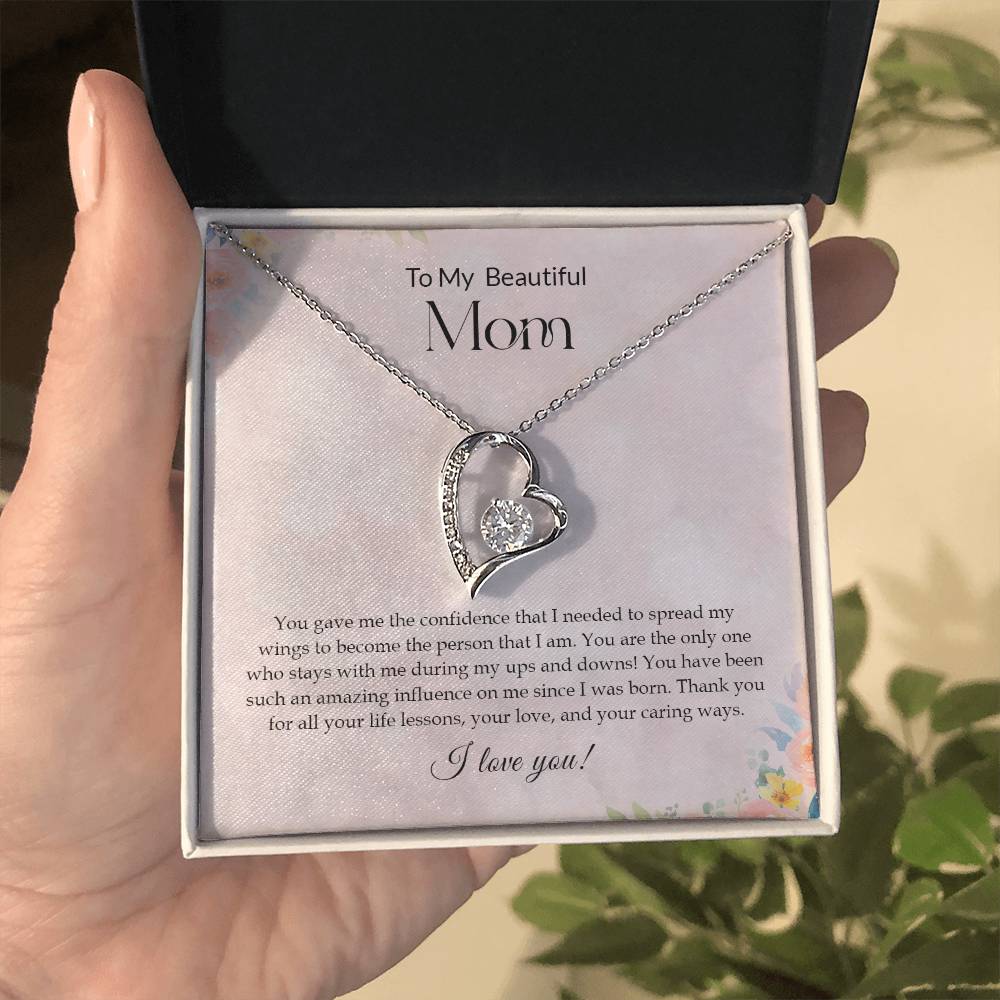 To My Beautiful Mom | I Love You - Forever Love Necklace