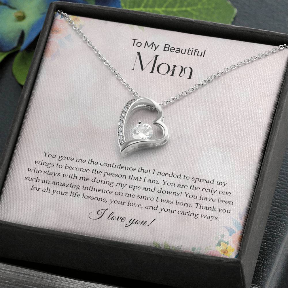 To My Beautiful Mom | I Love You - Forever Love Necklace