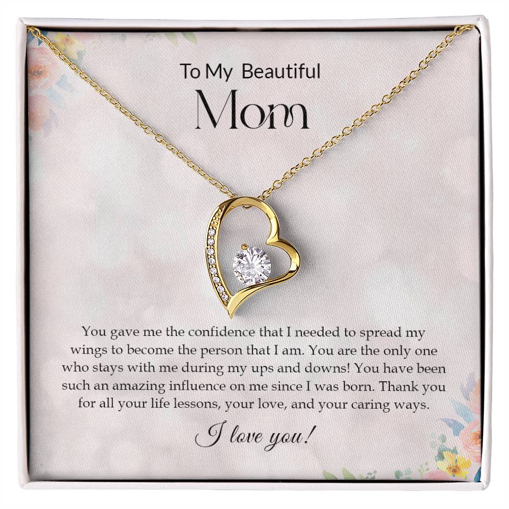 To My Beautiful Mom | I Love You - Forever Love Necklace