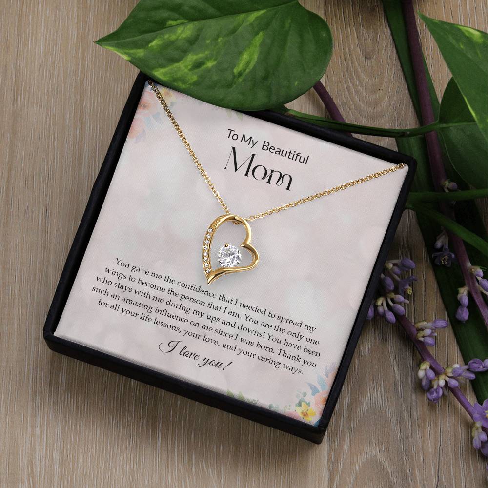 To My Beautiful Mom | I Love You - Forever Love Necklace